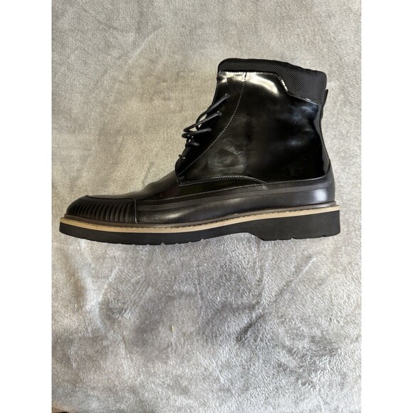 Moretti Black Label Black Adonis Lace Up Leather Upper Dress Boots Size 12 - Picture 8 of 11